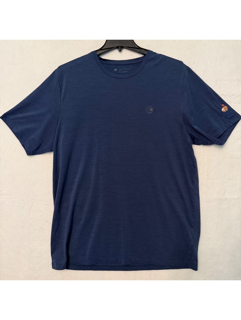 Travis Mathew Men's XXL Navy Heather Performance Tee PGA Frisco Logo T-Shirt